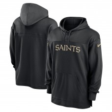 New Orleans Saints Nike Black 2023 Sideline Lightweight Performance Hooded Top