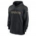 New Orleans Saints Nike Black 2023 Sideline Lightweight Performance Hooded Top