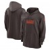 Cleveland Browns Nike Brown 2023 Sideline Lightweight Performance Hooded Top