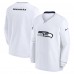Seattle Seahawks Nike White 2023/24 Sideline Repel V-Neck Long Sleeve Pullover Windshirt