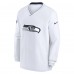 Seattle Seahawks Nike White 2023/24 Sideline Repel V-Neck Long Sleeve Pullover Windshirt
