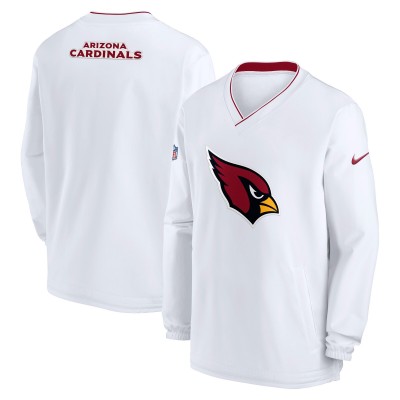 Arizona Cardinals Nike White 2023/24 Sideline Repel V-Neck Long Sleeve Pullover Windshirt