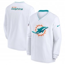 Miami Dolphins Nike Sideline V-Neck Pullover Windbreaker - White