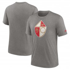 Футболка San Francisco 49ers Nike Rewind Logo Tri-Blend - Heather Charcoal