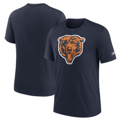Футболка Chicago Bears Nike Rewind Logo Tri-Blend - Navy