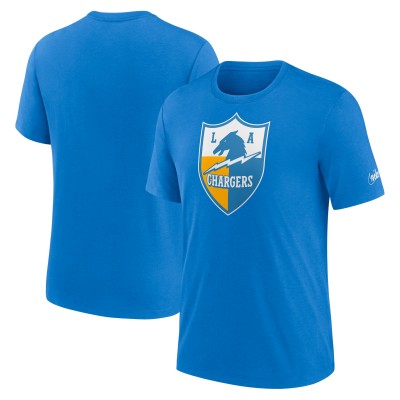 Футболка Los Angeles Chargers Nike Rewind Logo Tri-Blend - Powder Blue