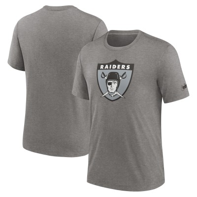 Футболка Las Vegas Raiders Nike Rewind Logo Tri-Blend - Heather Charcoal