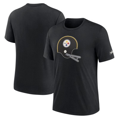Футболка Pittsburgh Steelers Nike Rewind Logo Tri-Blend - Black
