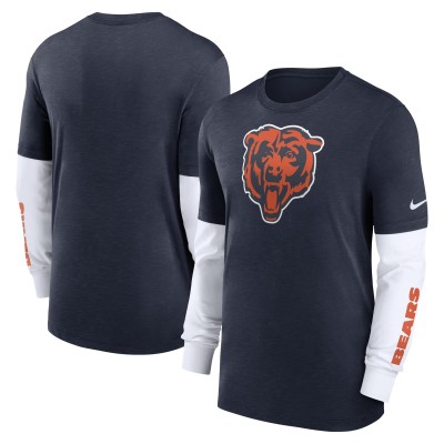Футболка с длинным рукавом Chicago Bears Nike Slub Fashion - Heather Navy