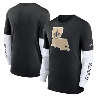 Футболка с длинным рукавом New Orleans Saints Nike Slub Fashion - Heather Black