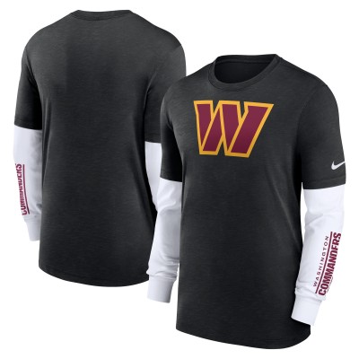 Футболка с длинным рукавом Washington Commanders Nike Slub Fashion - Heather Black