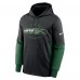 New York Jets Nike Black Color Block Fleece Performance Pullover Hoodie