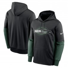 Толстовка Green Bay Packers Nike Black Color Block Fleece Performance