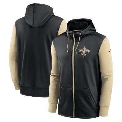 Толстовка на молнии New Orleans Saints Nike Black Performance