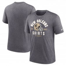 Футболка New Orleans Saints Nike Heather Charcoal Helmet Tri-Blend