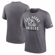 Las Vegas Raiders Nike Heather Charcoal Helmet Tri-Blend T-Shirt