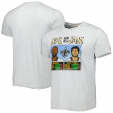 Футболка Jarvis Landry & Tyrann Mathieu New Orleans Saints Homage NFL Jam Tri-Blend - Heather Gray