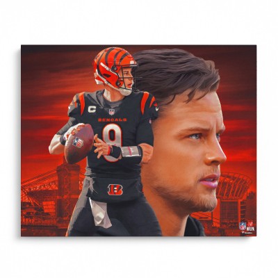 Cincinnati Bengals Joe Burrow Fanatics Authentic 16 x 20 Photo Print - Designed by Artist Brian Konnick
