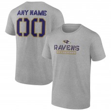 Именная футболка Baltimore Ravens Name & Number Evanston Stencil - Heather Gray