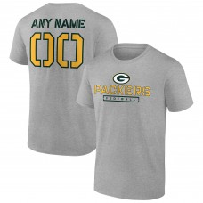 Именная футболка Green Bay Packers Name & Number Evanston Stencil - Heather Gray