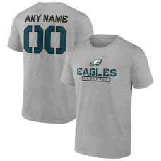 Футболка Philadelphia Eagles Personalized Name & Number Evanston Stencil - Heather Gray