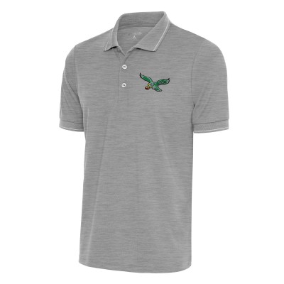 Поло Philadelphia Eagles Antigua Team Logo Throwback Affluent - Heather Gray