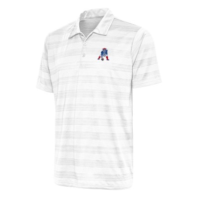 New England Patriots Antigua White Team Logo Throwback Compass Polo