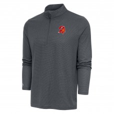 Кофта на короткой молнии Tampa Bay Buccaneers Antigua Team Logo Throwback - Heather Charcoal