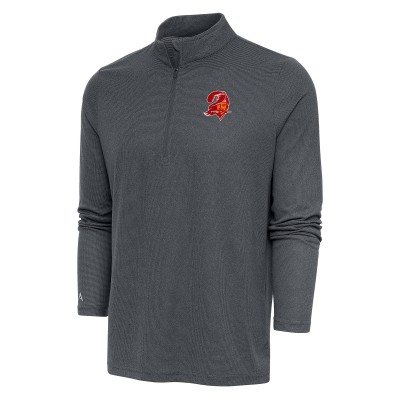 Кофта на короткой молнии Tampa Bay Buccaneers Antigua Team Logo Throwback - Heather Charcoal