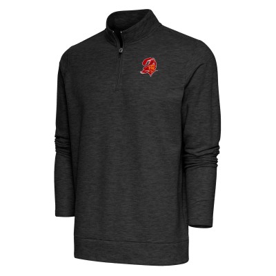 Кофта на короткой молнии Tampa Bay Buccaneers Antigua Team Logo Throwback Gambit - Heather Black
