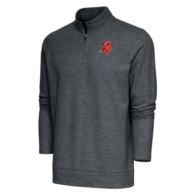 Кофта на короткой молнии Tampa Bay Buccaneers Antigua Team Logo Throwback Gambit - Heather Charcoal