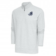 Кофта с длинным рукавом на короткой молнии Dallas Cowboys Antigua Team Logo Throwback Gambit- Heather Gray