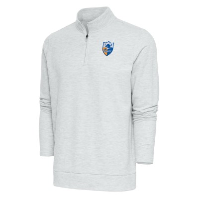 Кофта с длинным рукавом на короткой молнии Los Angeles Chargers Antigua Team Logo Throwback Gambit- Heather Gray