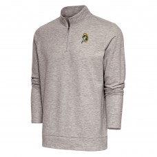 Кофта с длинным рукавом на короткой молнии Green Bay Packers Antigua Team Logo Throwback Gambit- Oatmeal