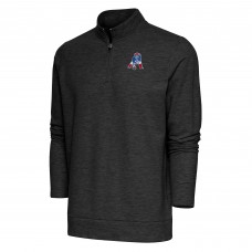 Кофта с длинным рукавом на короткой молнии New England Patriots Antigua Team Logo Throwback Gambit- Heather Black