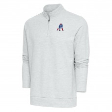 Кофта с длинным рукавом на короткой молнии New England Patriots Antigua Team Logo Throwback Gambit- Heather Gray