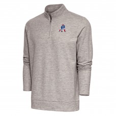 Кофта с длинным рукавом на короткой молнии New England Patriots Antigua Team Logo Throwback Gambit- Oatmeal