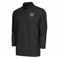 Кофта на короткой молнии Las Vegas Raiders Antigua Team Logo Throwback Gambit - Heather Black