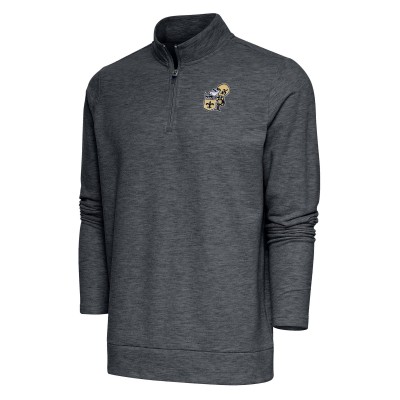 Кофта на короткой молнии New Orleans Saints Antigua Team Logo Throwback Gambit - Heather Charcoal