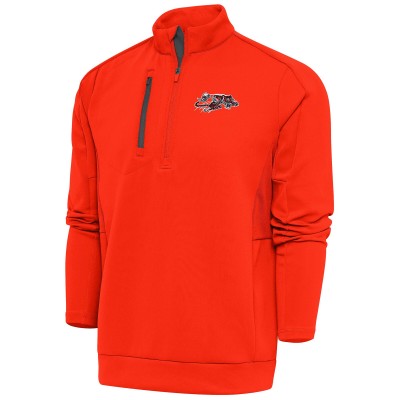 Кофта с длинным рукавом на короткой молнии Cincinnati Bengals Antigua Team Logo Throwback Generation- Orange