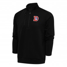 Кофта с длинным рукавом на короткой молнии Denver Broncos Antigua Team Logo Throwback Generation- Black