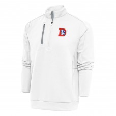 Кофта с длинным рукавом на короткой молнии Denver Broncos Antigua Team Logo Throwback Generation- White