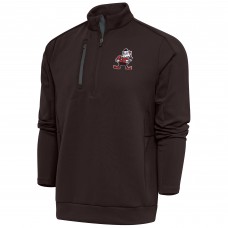 Кофта с длинным рукавом на короткой молнии Cleveland Browns Antigua Team Logo Throwback Generation- Brown