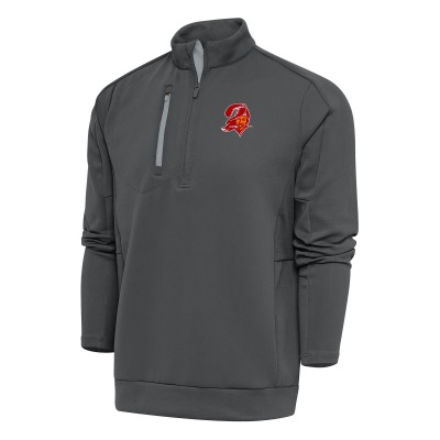 Кофта на короткой молнии Tampa Bay Buccaneers Antigua Team Logo Throwback Generation - Charcoal