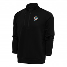 Кофта с длинным рукавом на короткой молнии Miami Dolphins Antigua Team Logo Throwback Generation- Black