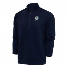 Кофта с длинным рукавом на короткой молнии Miami Dolphins Antigua Team Logo Throwback Generation- Navy