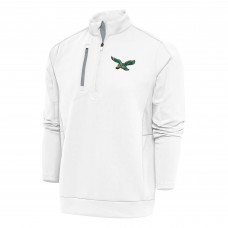 Кофта с длинным рукавом на короткой молнии Philadelphia Eagles Antigua Team Logo Throwback Generation- White