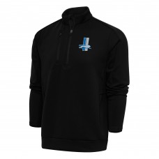 Кофта с длинным рукавом на короткой молнии Detroit Lions Antigua Team Logo Throwback Generation- Black