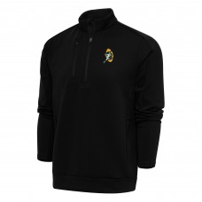 Кофта с длинным рукавом на короткой молнии Green Bay Packers Antigua Team Logo Throwback Generation- Black