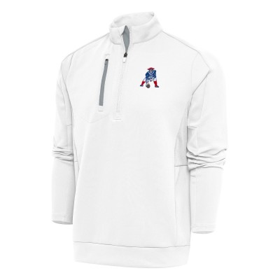 Кофта с длинным рукавом на короткой молнии New England Patriots Antigua Team Logo Throwback Generation- White